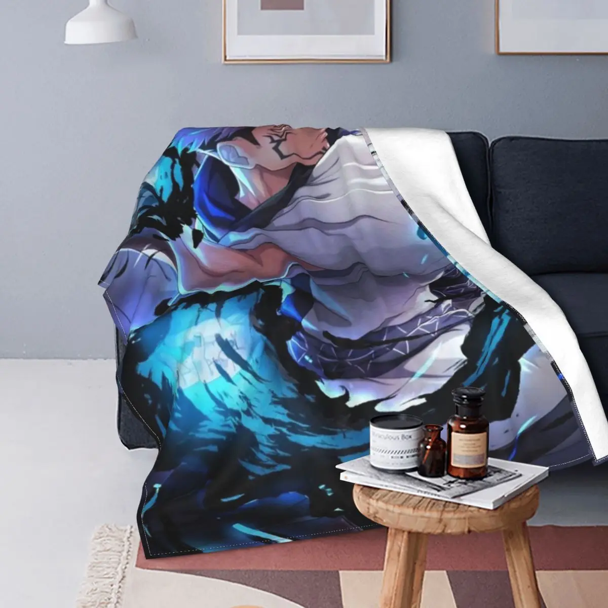 

Ryoumen Sukuna Knitted Blanket Jujutsu Kaisen Anime Flannel Throw Blankets Bedding Couch Portable Soft Warm Bedspreads