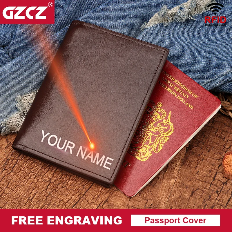 

Genuine Leather Passport Cover RFID Blocking Credit Card Holder High Quality Travel Passport Holder Worldwide