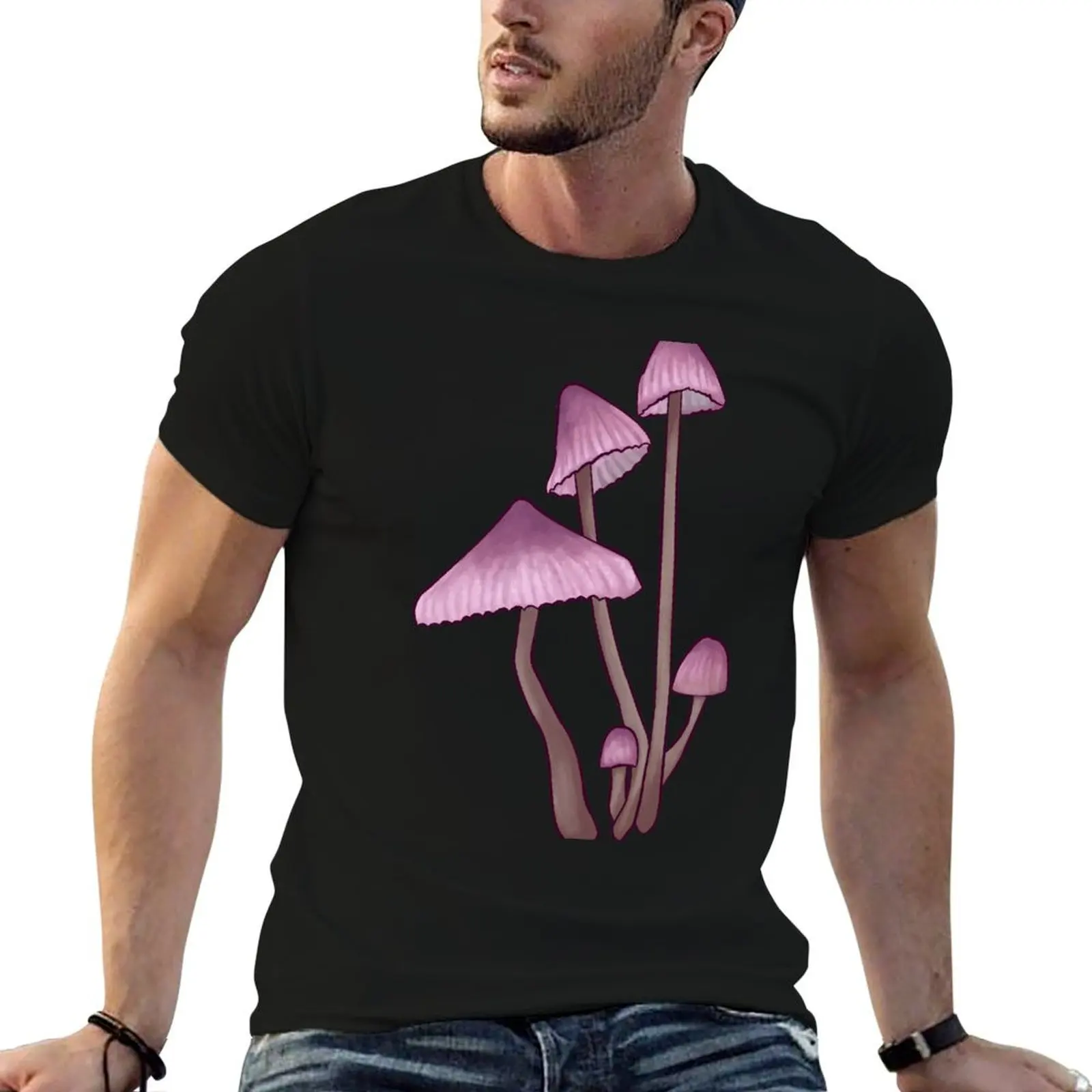 Фото Футболка Mycena haematopsis, мужские футболки с рисунком, мужская футболка с рисунком, футболка №1