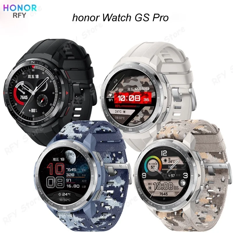 

Оригинальные Смарт-часы Honor Watch GS Pro, спортивные часы с аккумулятором на 25 дней, водонепроницаемость до 5 АТМ, пульсометром и оксиметром в крови, звонки по Bluetooth