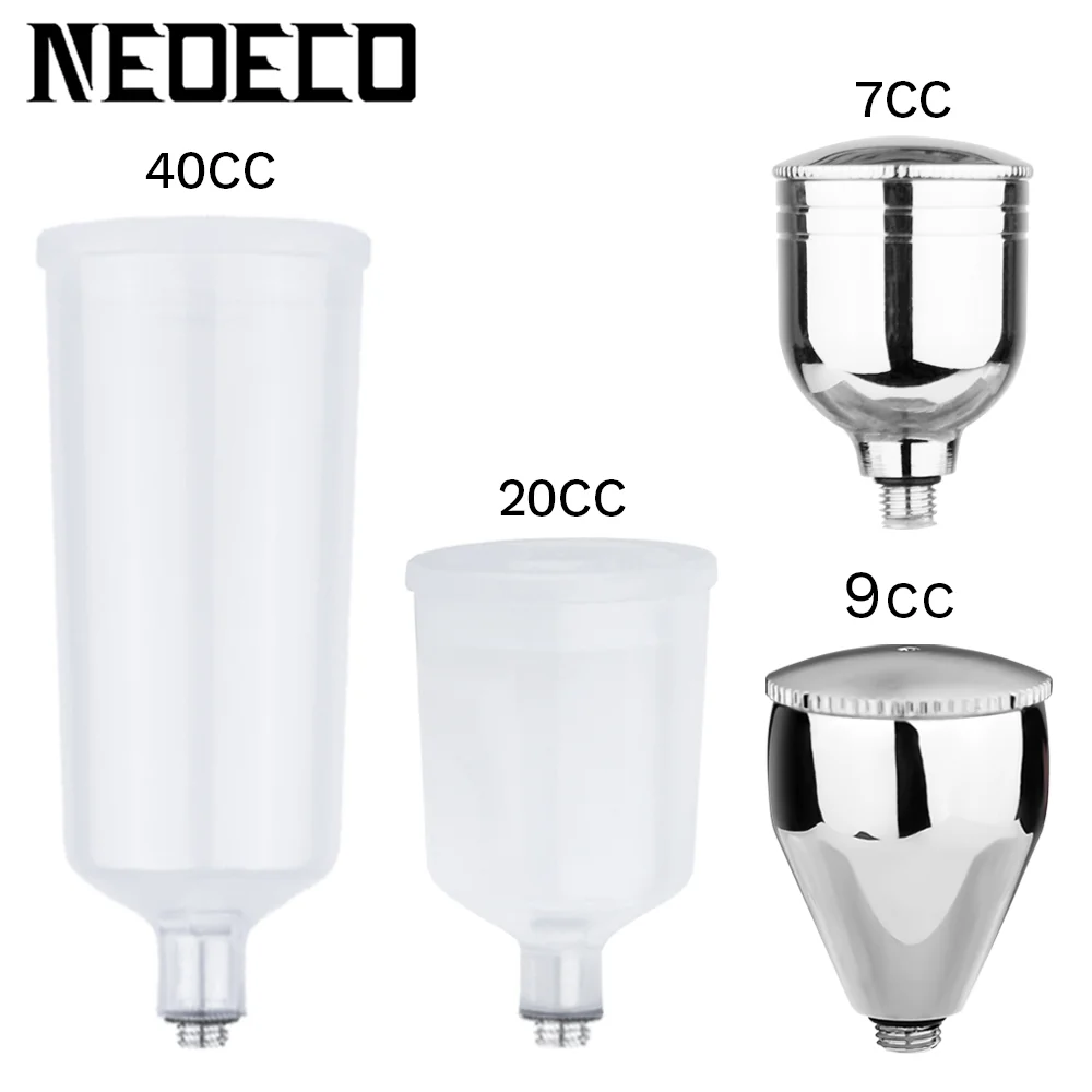 Аэрограф съемный, стакан с жидкостью для гравитационной подачи краски, пистолет для распыления, аксессуары для аэрографа Легкая очистка, 7 куб. См, 9 куб. См, 20 куб. См, 40 куб. См