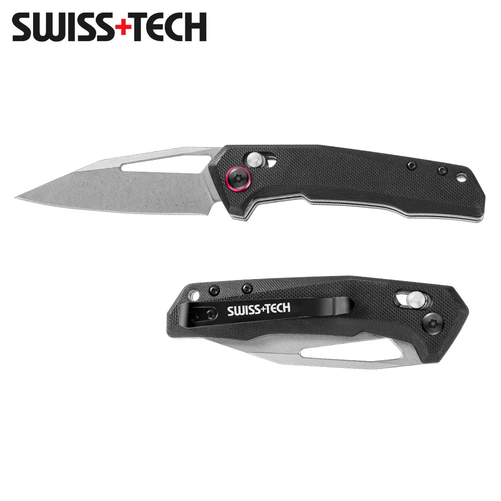 

SWISS TECH New 2022 Folding Pocket Knife Camping Knife Stainless Steel Blade Handle Fruit Cutter for Outdoor Survival Knives