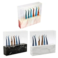 q1qd 8 holes acrylic eyelash tweezers storage rack eyelash extension tools organizer holder stand nail tattoo tools shelf