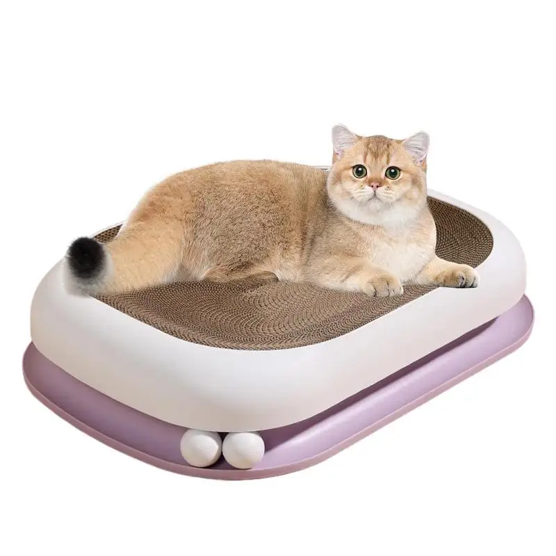 

Cat Scratch Pad Recycle Corrugated Scratcher Long-lasting Furniture 2 In 1 Oval Shape Cat Scratch Pad For Couch & Sofa Protector