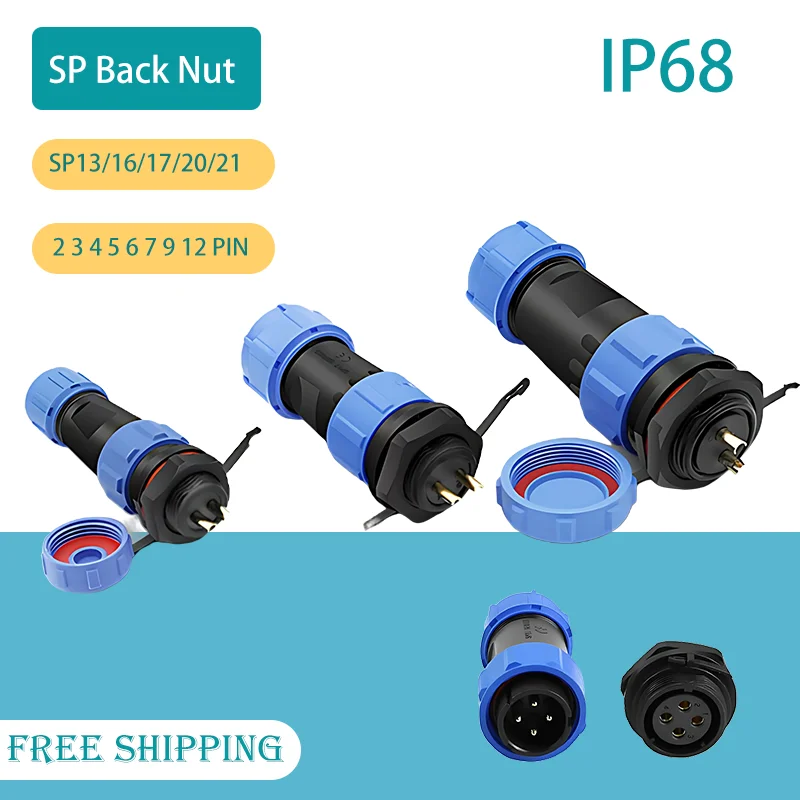 

Sp13 Sp16 Sp17 Sp20 Sp21 Aviation Plug Socket Male Female Docking Industrial Connector 2 3 4 5 6 7 9 12 Pin Waterproof Ip68