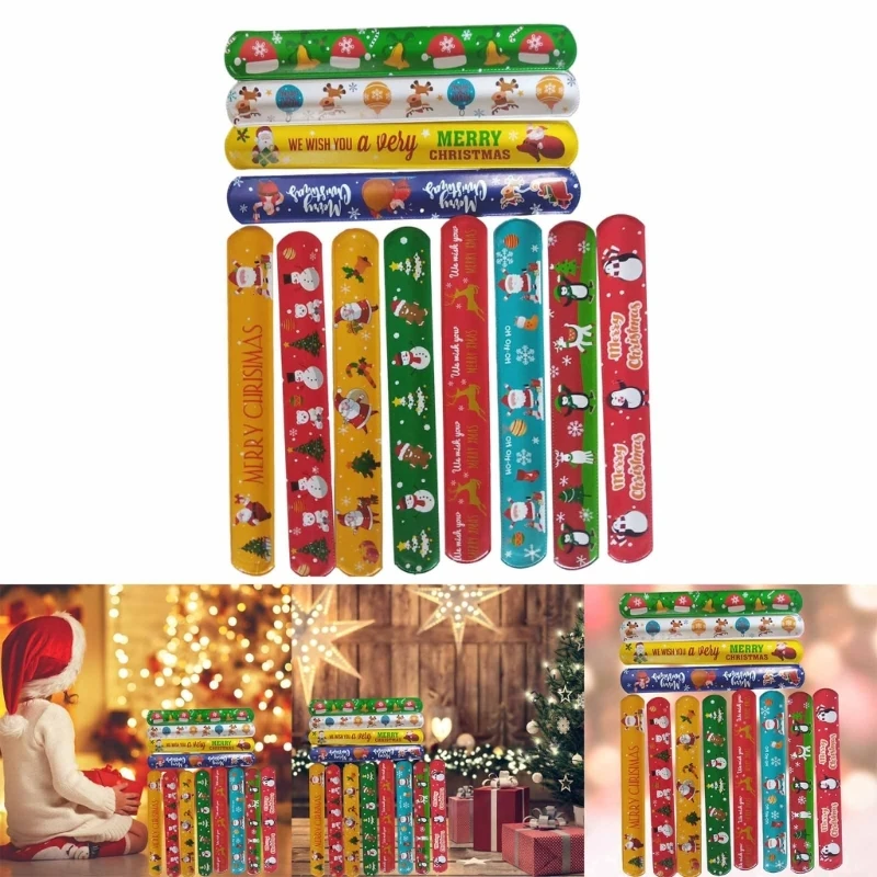 

Festive Slap Bracelets for Kids Perfect for Birthday Parties Holiday Celebration