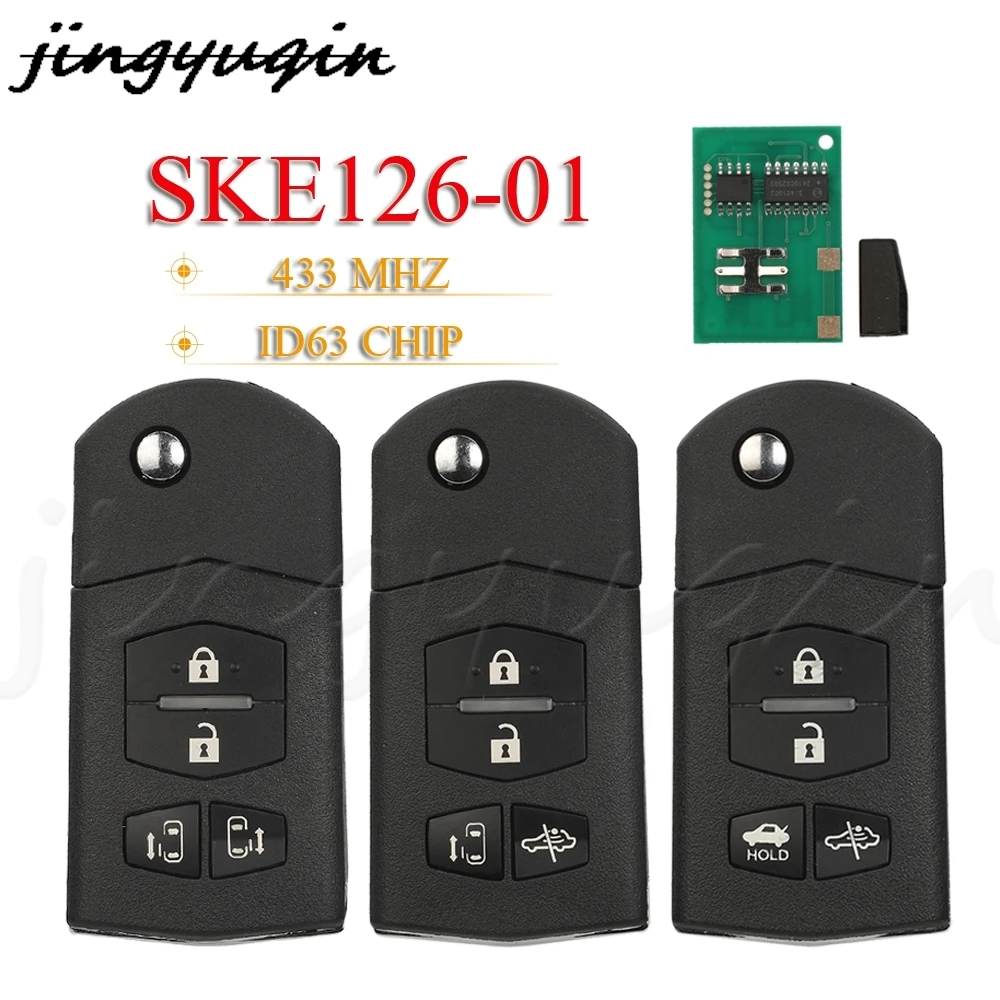 JYQ SKE126-01 дистанционный Автомобильный ключ 433 МГц 4D63 для MAZDA 5 CX7 M2 Demio 3 M3 Axela M5 Premacy 6 M6