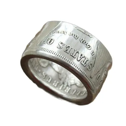 Кольцо из чистого серебра с монетницей $1895 Моргана, очень блестящее, ручной работы, размер США 8-16, индивидуальная Дата