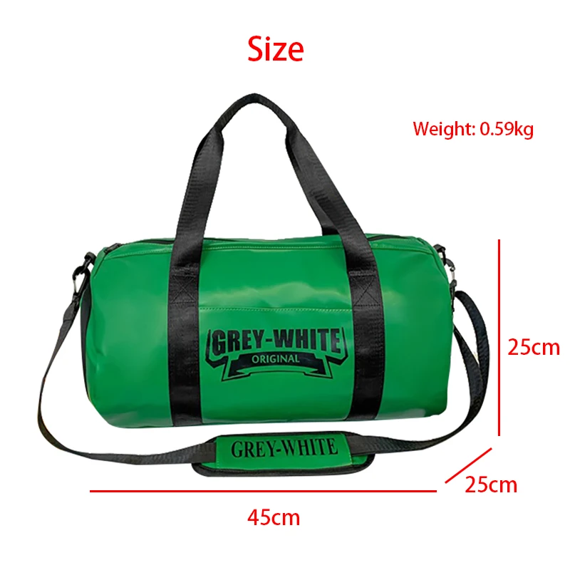 Leather Gym Sports Bag Fitness Travel Luggage Weekend Shoe Pocket Gymbag Waterproof Handbag Women Man Shoulder Duffle PU Bag