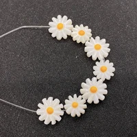natural mother of pearl seawater shell sunflower beads daisy charms drilled loose beads for jewelry making diy earring bracelet