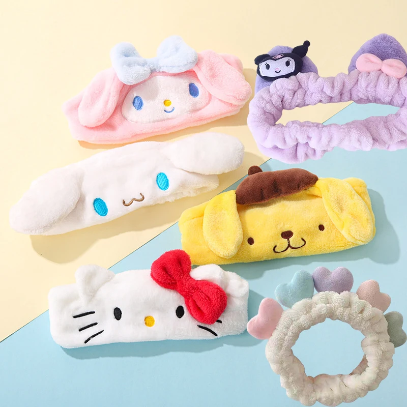 

Повязка на голову Kawaii Cinnamoroll Kt Kuromi My Melody плюшевая повязка на голову из аниме мультфильма мягкая набивная кукла-животные игрушки Рождественс...