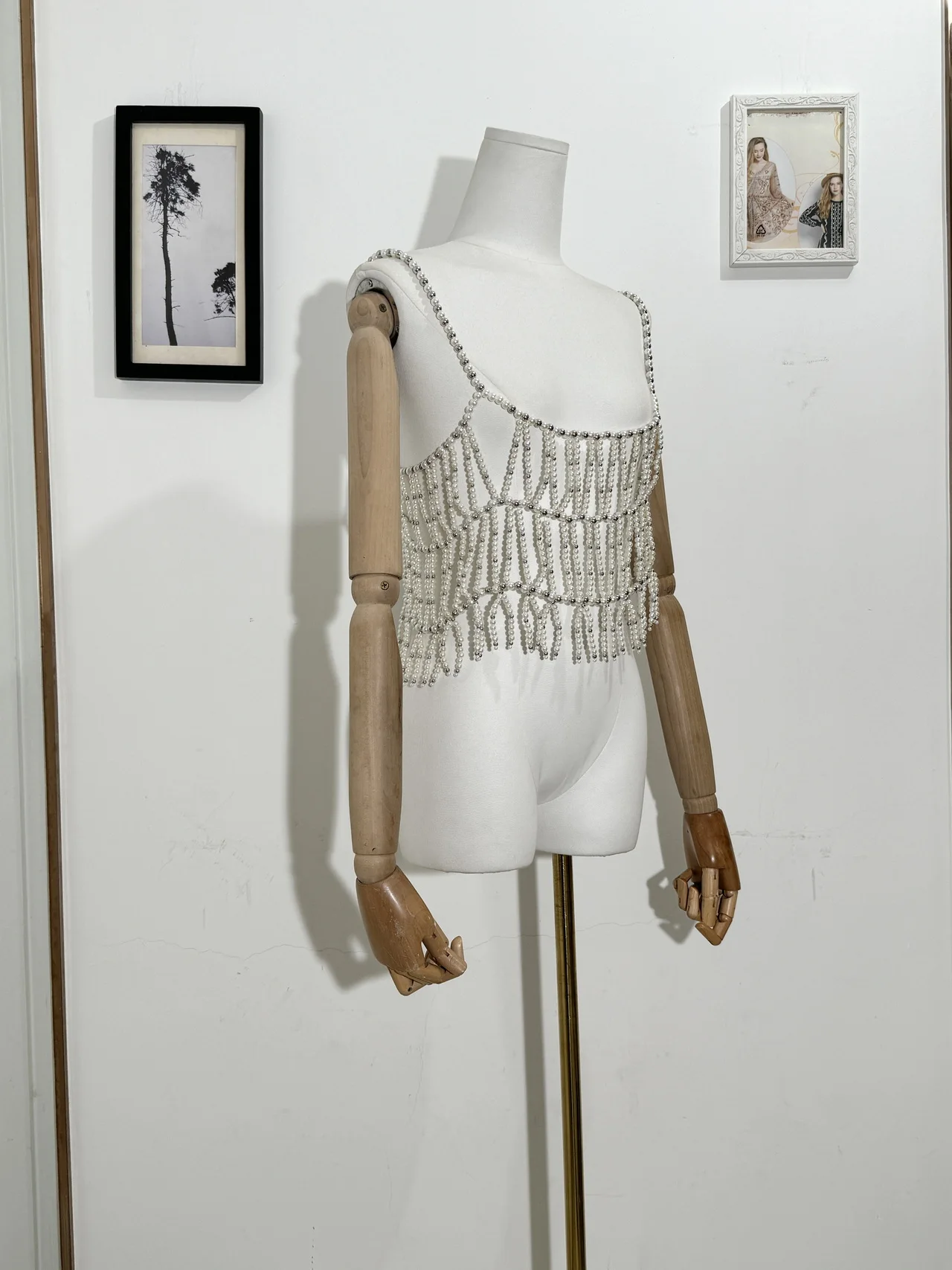 H80 &amp S90 новинка Женский чокер с бисером и кулоном бретельки-фрингеры топ вырезами