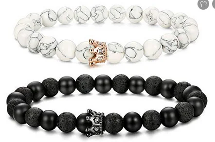 

Popular couple crown suit beaded bracelet