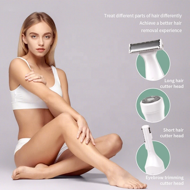 Wet Dry Lady Shaver Electronic Washable Hair Remover 3 In 1 Epilator Shaving Painless Razor Cutter Clipper For Women |