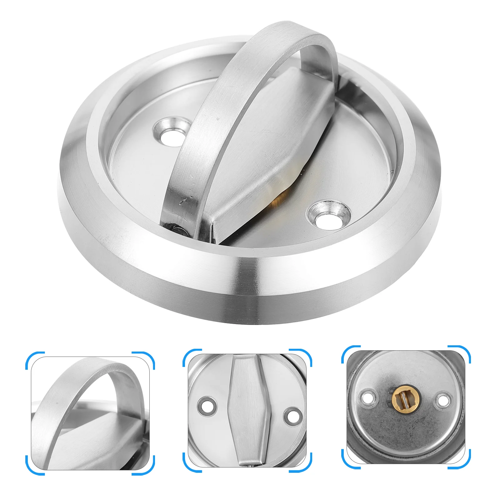 

2pcs Practical Sturdy Stainless Steel Round Rings Folding Handles Handles