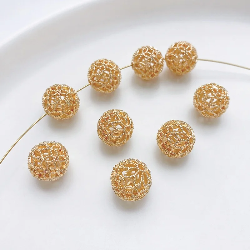 

Colorful Hollow Lotus Ball Handmade DIY Bracelet Necklace Ear Jewelry Material Accessories