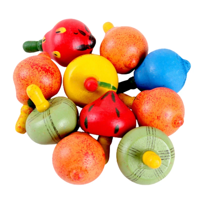 

Cute Wooden Colorful Spinning Top Fruits Gyro Interesting Novelty Toys Children Kid Educational Montessori Classic Toy