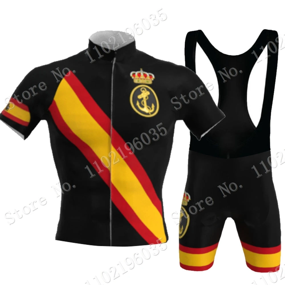 Black Armada Espana 2022 Cycling Jersey Set Spanish Clothing Short Sleeve Road Bike Shirts Suit Bicycle Bib Shorts MTB Maillot