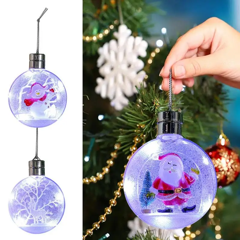 

Glowing Christmas Ball Transparent Lighted Pendants Classic Outdoor Holiday Decorations For Closet Balcony Garden Christmas Tree
