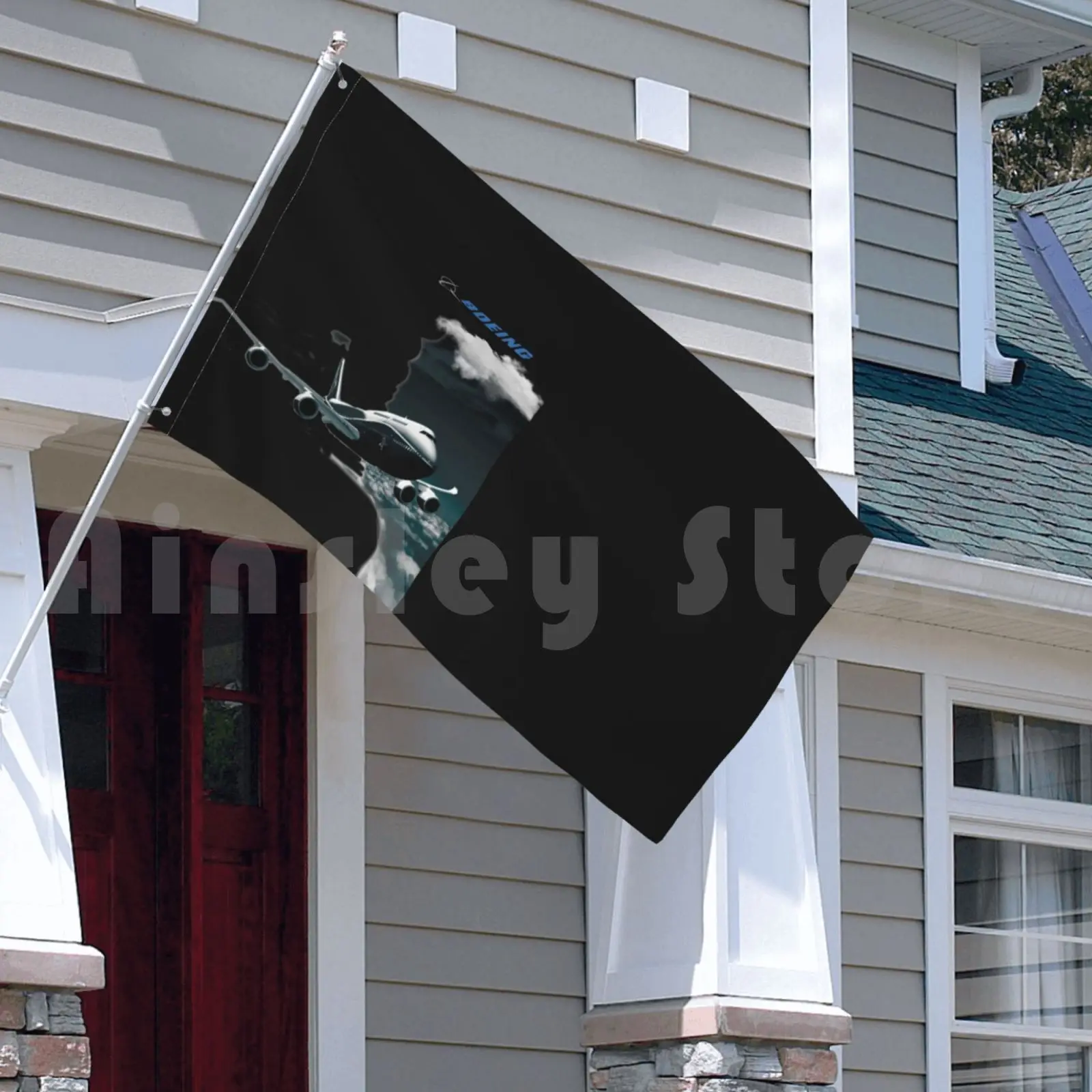 Самолёт Boein и логотип в небе наружный декор флаг автомобиля Боинг 747 самолёт с