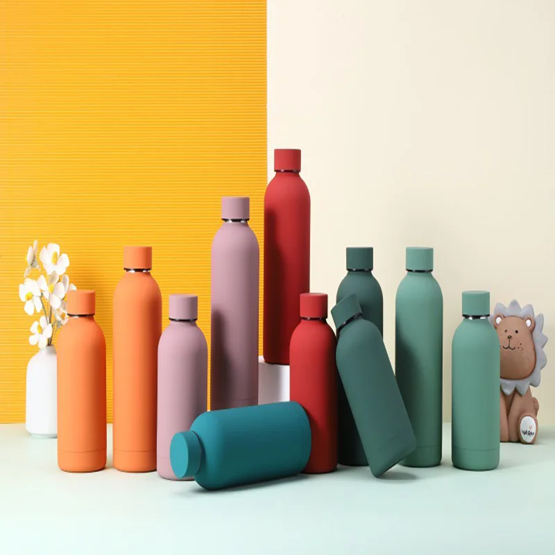 

350/500/750ML Double-Wall Stainless Steel Leak-proof Thermal Vacuum Flask Insulated Water Bottle Sports Coffee Straight Body
