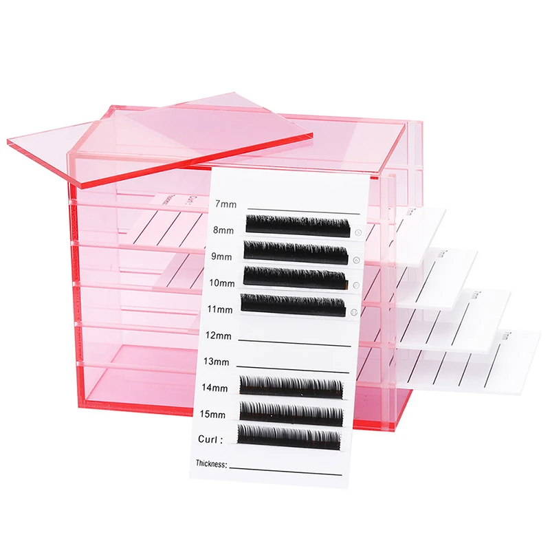 Контейнер для хранения накладных ресниц 5-слойный акриловый поддон цвет