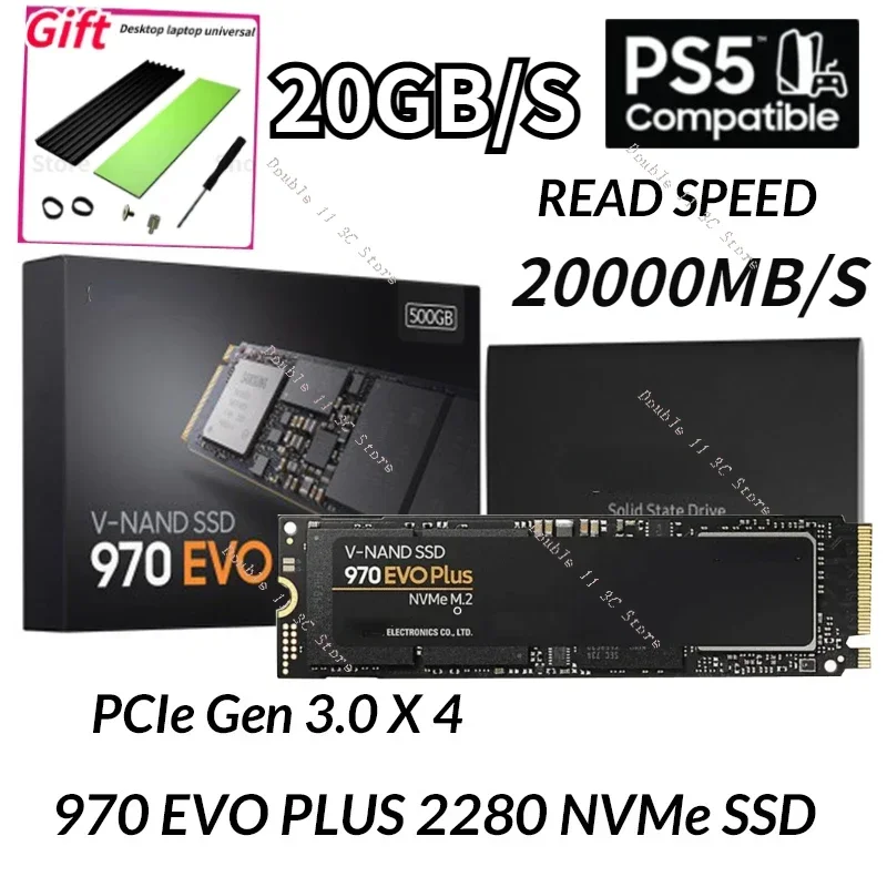 

970 EVO Plus SSD 500G 1TB 2TB NVMe PCIe 3.0 M.2 2280 DRAM Cache Solid State Drives for Laptop PC Notebook Computer free Shipping
