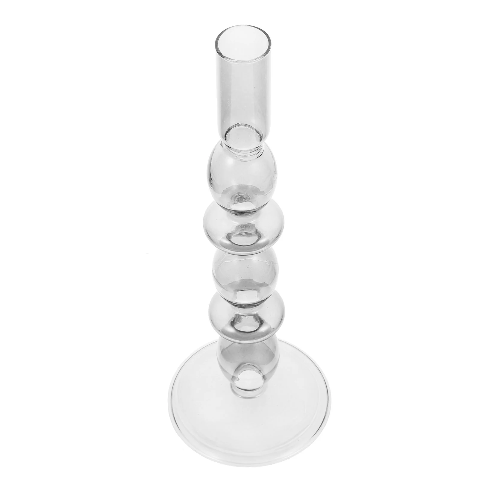 

Glass Holder Bulk Taper Candles Transparent Holders Table Household Stick Stands Pillar Candlestick Banquet Decorative