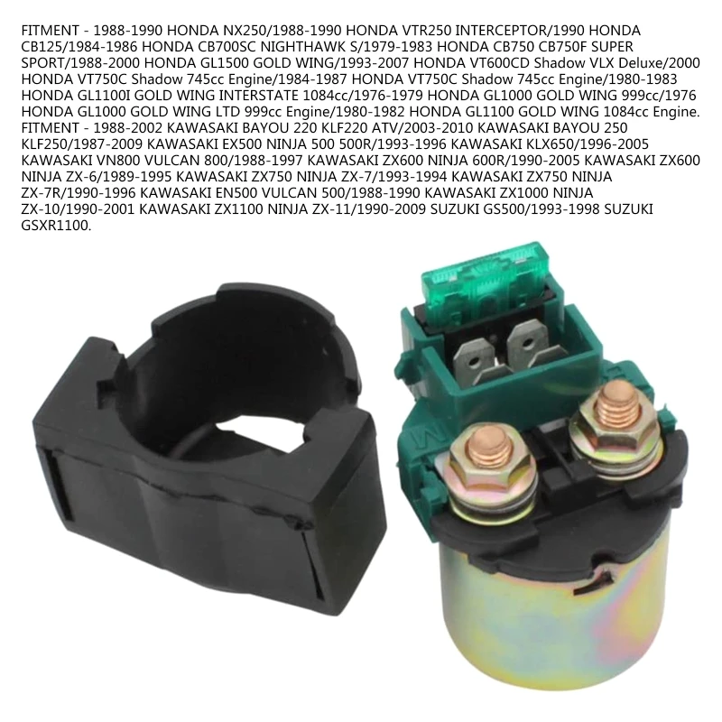

Motorcycle Electrical Starter Solenoid Relay for Kawasaki Bayou 220 250 KLF220 KLF250 Easy to Install Anti-oxidizing