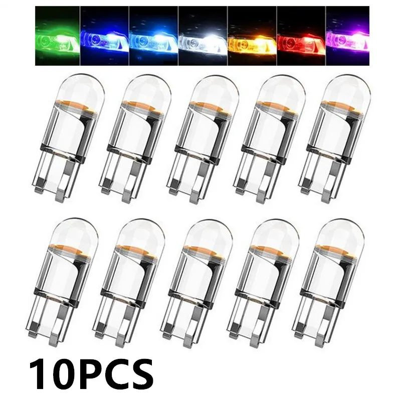 10 шт. 12 В 24 В T10 светодиодный автомобильный светильник COB стекло 6000 К Белый Автомобильный номерной знак лампа купол чтения DRL лампа стиль оптовая продажа 2 #