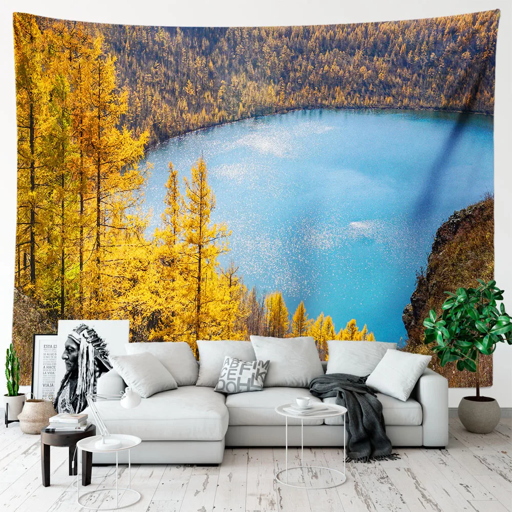 

Green grassland landscape tapestry mountain wall home bedroom dormitory landscape tapestry aesthetic decoration