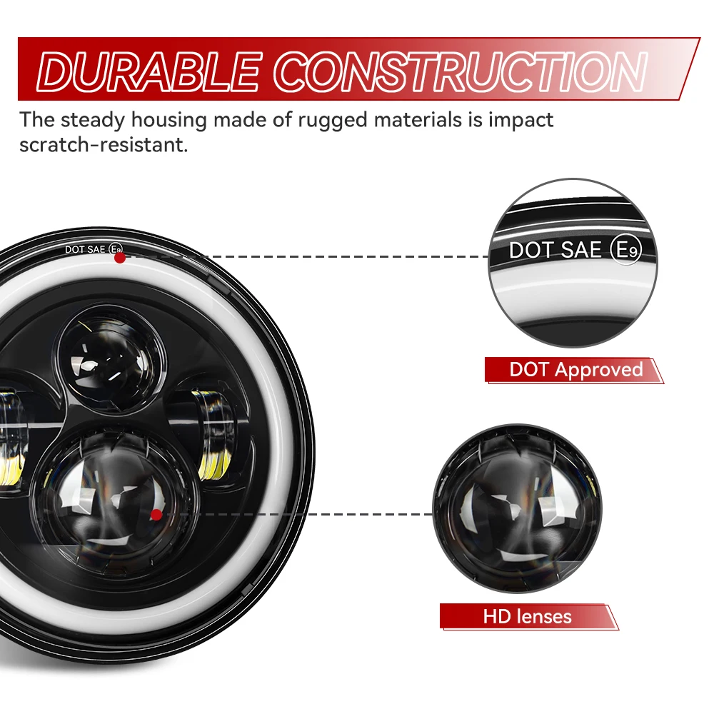 Универсальная 7 5-дюймовая светодиодная ретро-ковш для мотоцикла