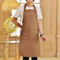new fashion canvas kitchen aprons for woman men chef work apron for grill restaurant bar shop cafes beauty nails studios uniform