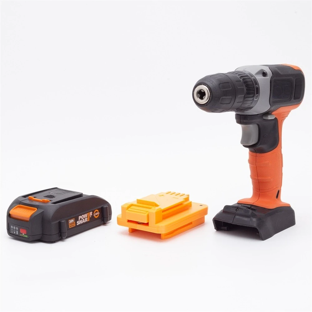 Фото Адаптер-переходник для аккумуляторов Worx 20V 6pin на инструменты Porter Cable/Black+Decker/Stanley 20V (инструменты и аккумуляторы в комплект не входят) №4