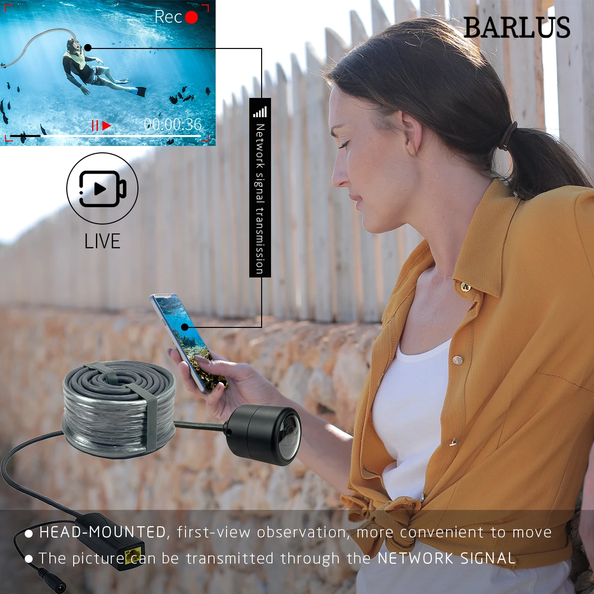 Мини-подводная ip-камера 50 мм для подводных роботов и исследований дайверов