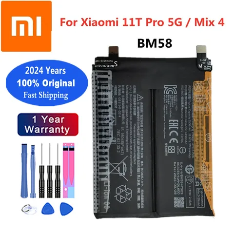 Оригинальный аккумулятор Xiao mi 2024 года для Xiaomi 11T Pro 5G Mix 4 Mix4 BM58, батарея для телефона 5000 мАч, запасные батареи