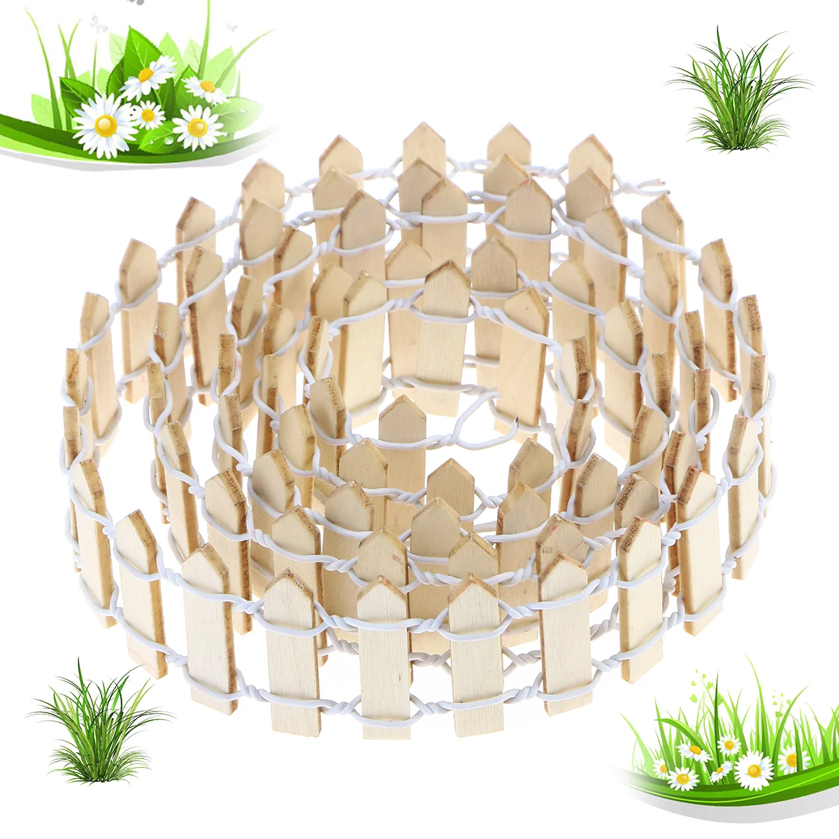 

Fence Garden Picket Mini Wood Miniature Tree Decorations Christmas Decoration Decorative White Farm House Border Micro Crafts