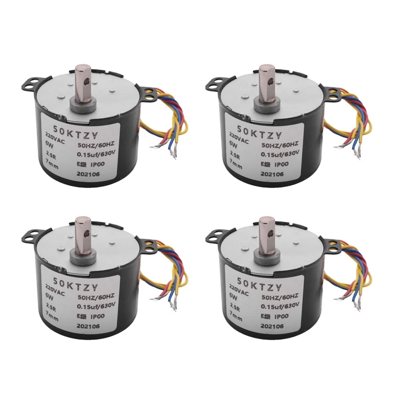 

4X 50Ktyz Ac220v 10W 0.5A 2.5R/ Min Permanent Magnet Synchronous Motor Ac Gear Reduction Motor Cw / Ccw