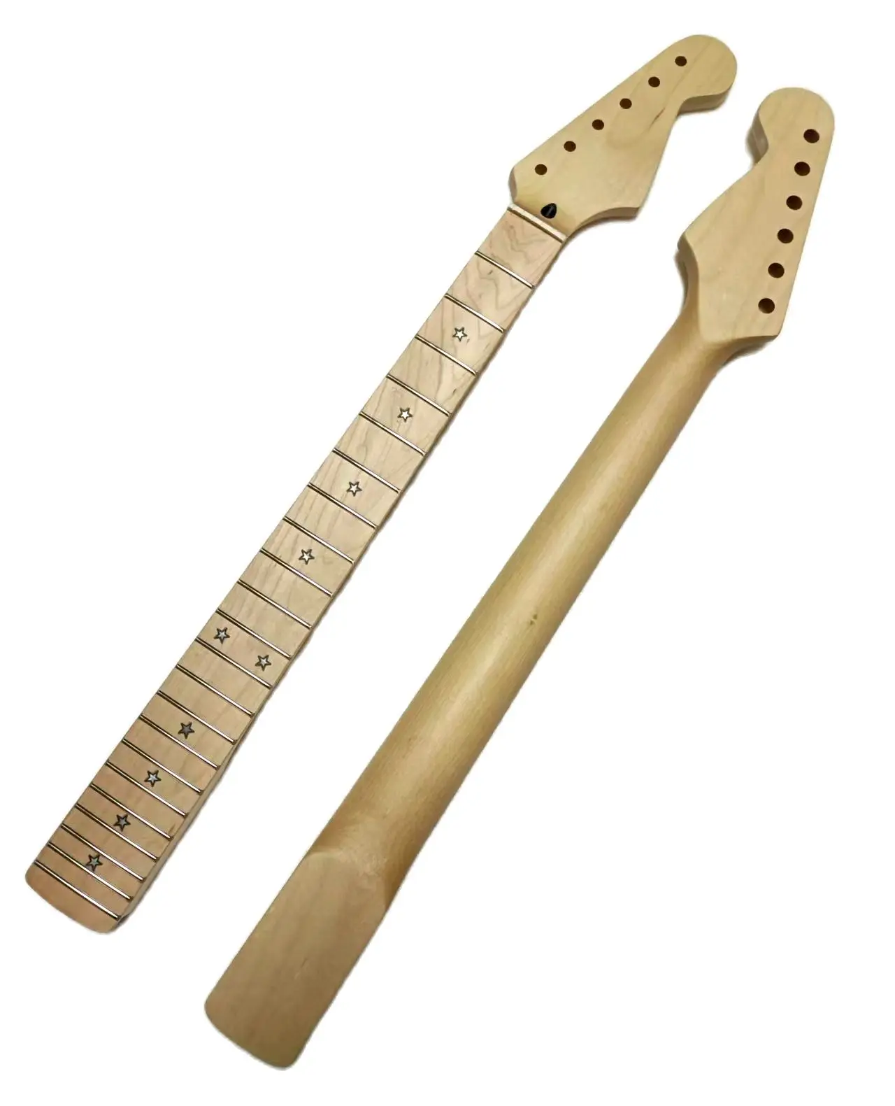 22-Fret ST Style Electric Guitar Neck Little Star Inlay Canadian Maple Wood Color(1pc,Free Logo Service)