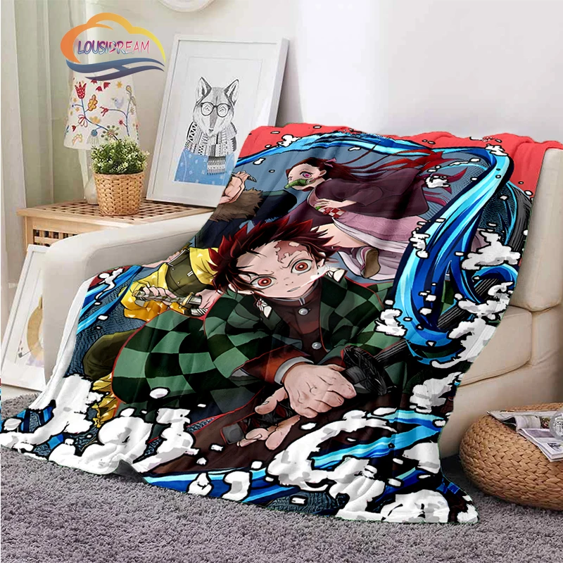 

Cartoon animation Demon Slayer Series Flannel blanket、fashion Kamado Tanjirou Four seasons Portable soft blanket Game blanket