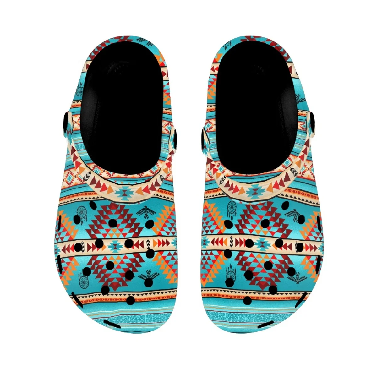 Nopersonality Turquoise Southwestern Slippers Women Home Out Sandals Fashion Flat Breathable Slide Slipper Summer Chinelos