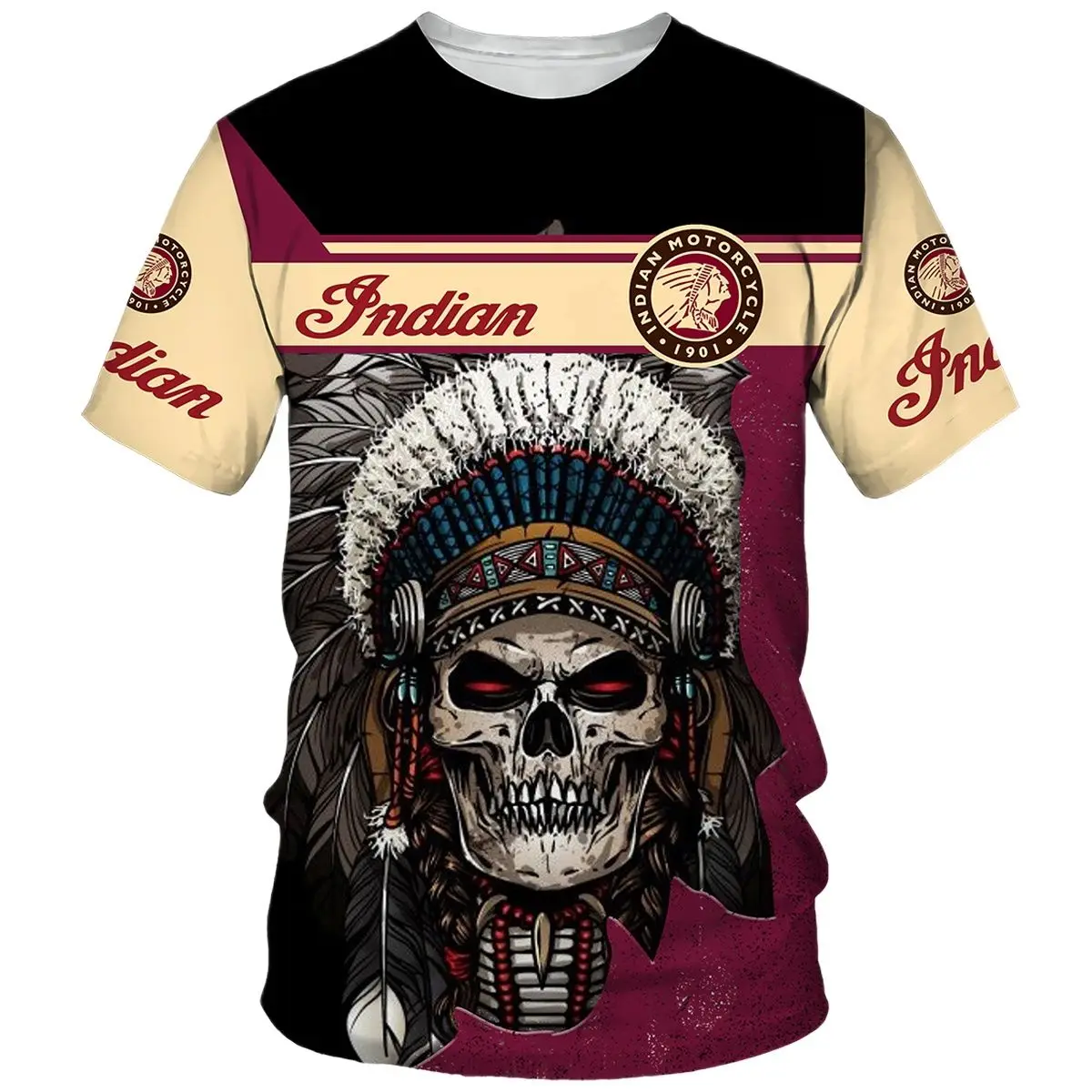 

2023 Summer Indian Style Printed Men 's T Shirt Outdoors Sports Shirt Oversize Breathable Graphic Tee Shirt Unisex Clothing Hot