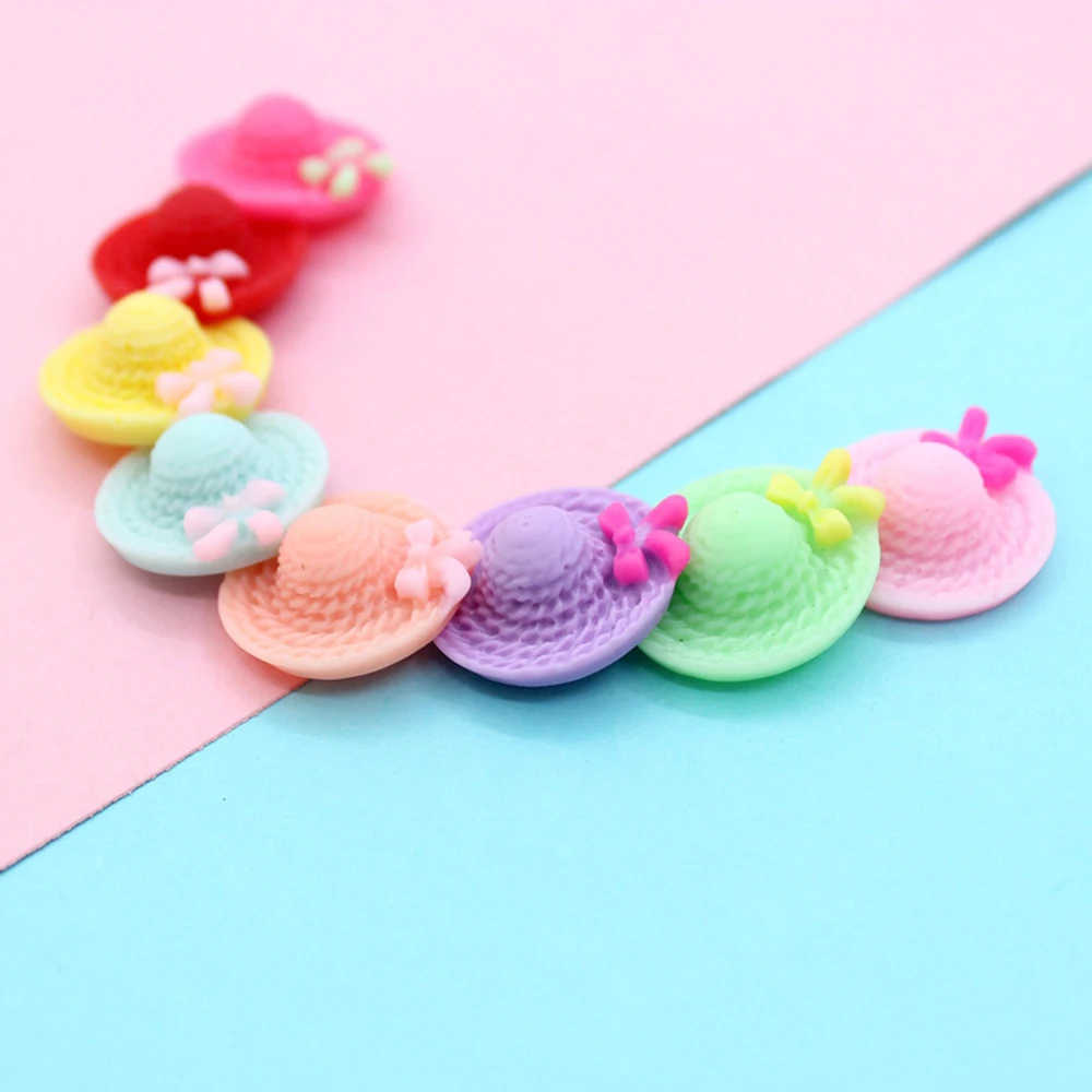 

5PCS Bowknot Hat Kids Slime Clay Accessories Headwear Mobile Phone Cover DIY Resin Material