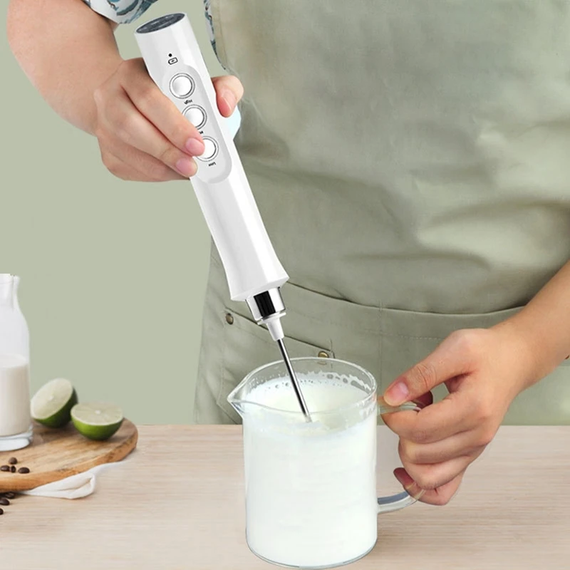 

Electric Foamer Mixer Whisk Beater Stirrer 3-Speeds Coffee Milk Drink Frother USB Rechargeable Handheld Blender Whisk