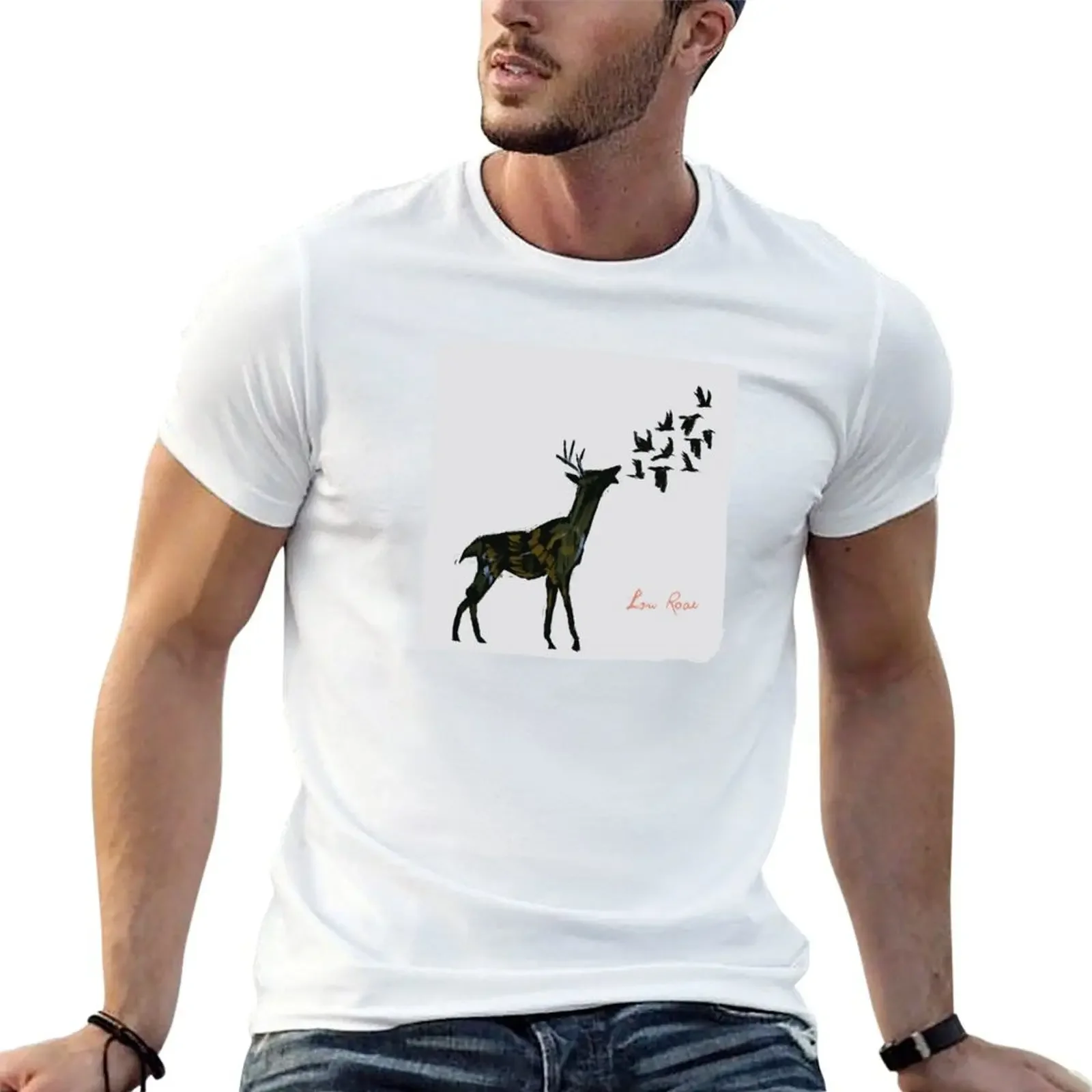 Футболка с изображением обложки альбома низким ревесом модные рубашки больших