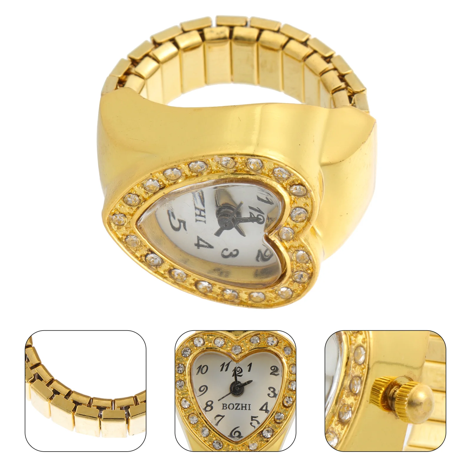 Женские часы на палец в форме сердца с кольцом женский подарок день Святого