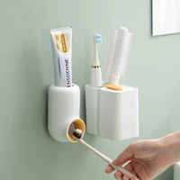 wall mounted dispenser toothpaste squeezer tube hand free automatic toothpaste rack holder for bathroom accessories