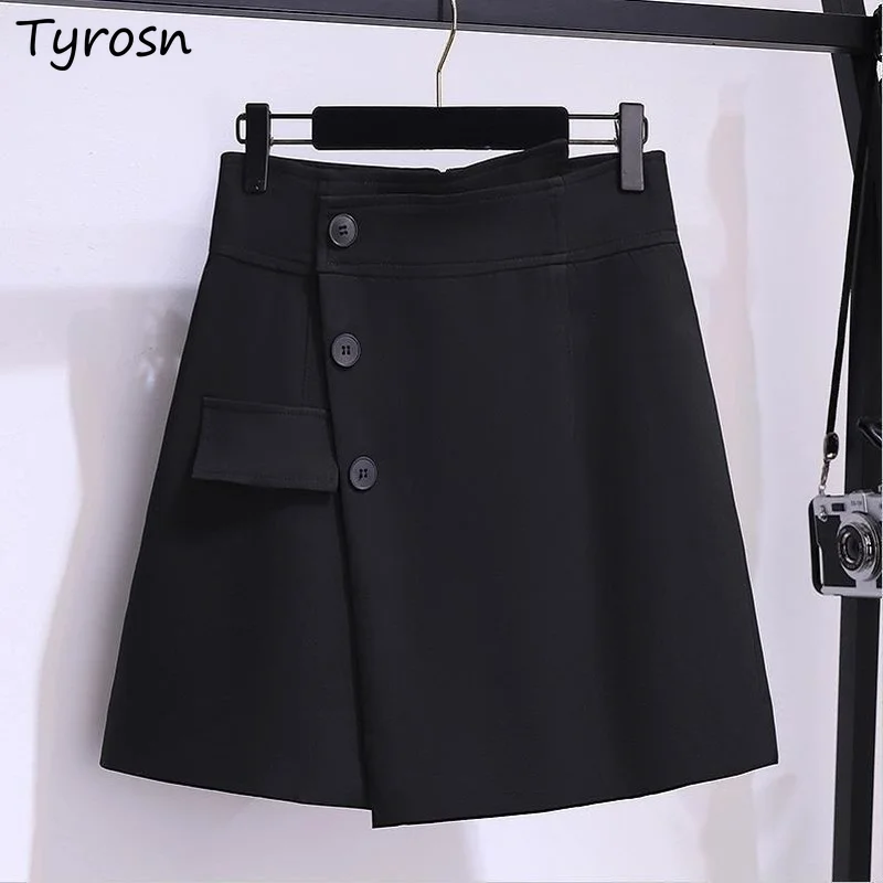 

Женские ассиметричные шорты на пуговицах, элегантные мешковатые брюки в стиле Хай-стрит, Харадзюку, женская элегантная одежда