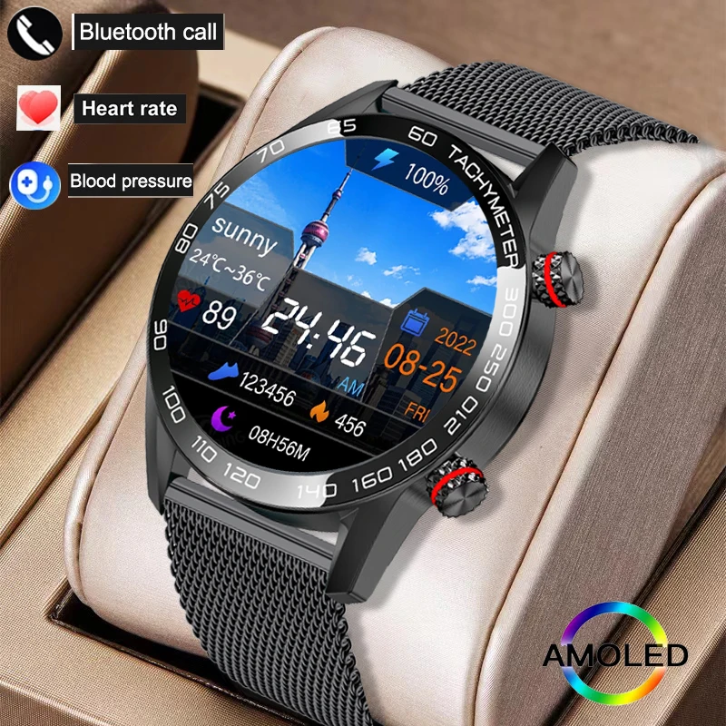 

2022 Полный Круглый сенсорный экран стальной ремешок роскошный пульсометр мужские смарт-часы водонепроницаемые спортивные фитнес-часы для а...