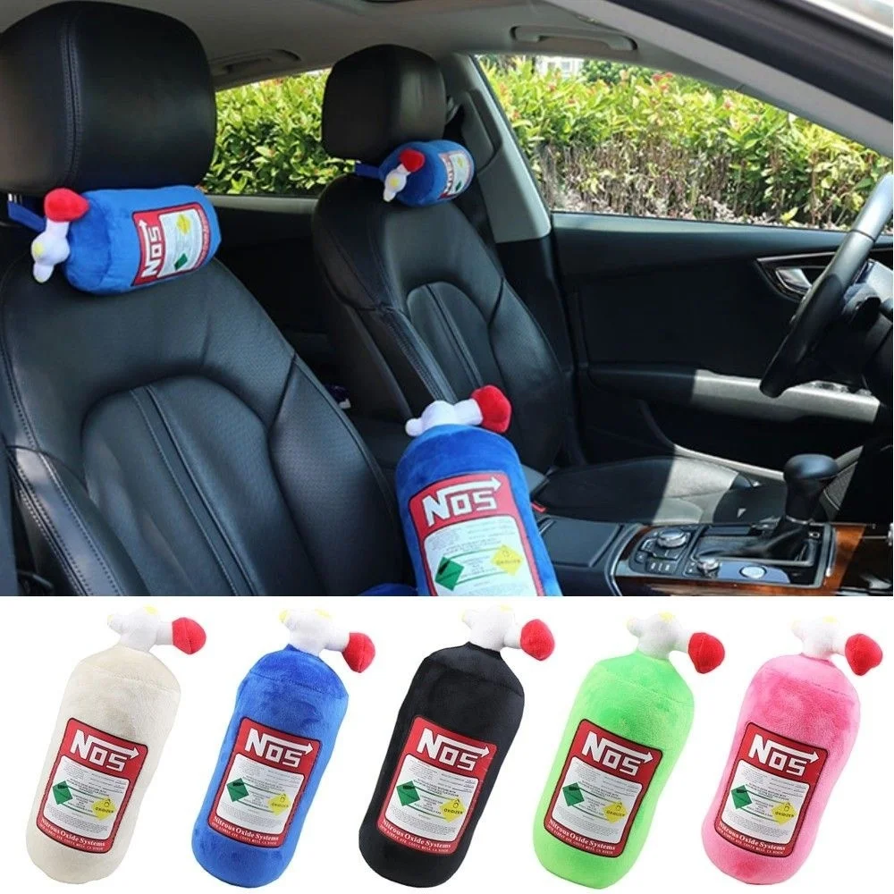 

29/45CM Creative NOS Nitrous Oxide Bottle Soft Pillow Plush Toys Turbo Cushion Gifts Car Decor Headrest Backrest Seat Neck Rest